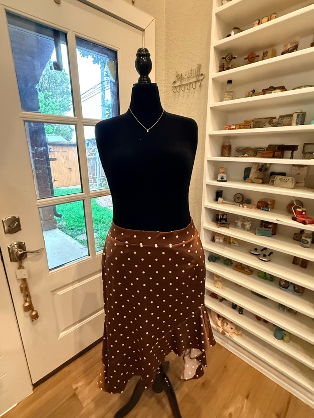 TORRID Brown Polka Dot High-Low Ruffle Skirt